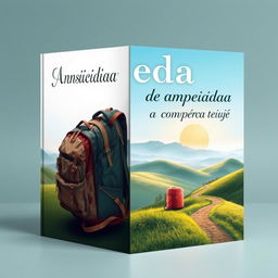 A captivating book cover design for the title 'Ansiedad: de mochila a compañera de viaje'