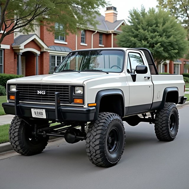 A retro 1990s pickup truck featuring three distinct cabins