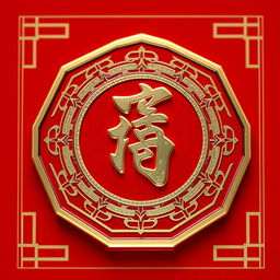 A 3D hexagon label with a polished, metallic finish, displaying elegant Chinese calligraphy at the center