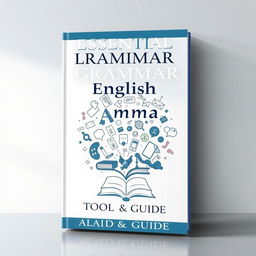 A book cover design for an English grammar book titled "Essential Linguistic Mastery Tool & Guide"