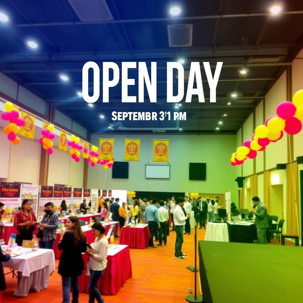 An open day event on September 1st at 3:00 PM