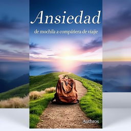 A captivating book cover for 'Ansiedad: de mochila a compañera de viaje'