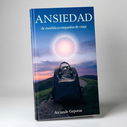 A captivating book cover for 'Ansiedad: de mochila a compañera de viaje'