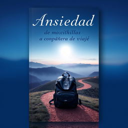 A captivating book cover for 'Ansiedad: de mochila a compañera de viaje'