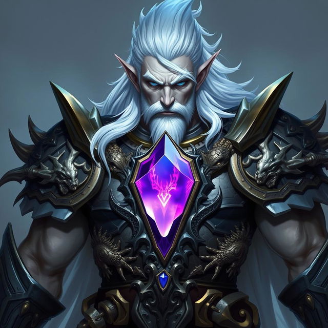 A powerful aasimar barbarian with the appearance of an astral elf, exuding a sense of mysticism and strength