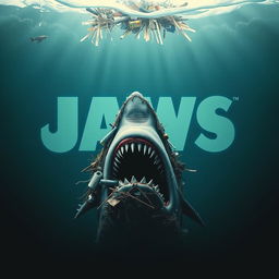 A creative poster inspired by the classic Jaws movie poster but with a twist