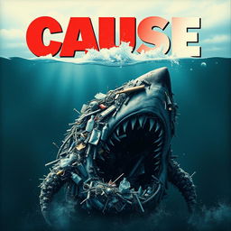 A creative poster inspired by the classic Jaws movie poster but with a twist