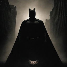 A Batman Begins poster steeped in more dark and gritty elements, accentuating the ominous and menacing ambience typical of Gotham City.