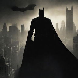 A Batman Begins poster, further enhanced with dark and gritty elements, portraying Batman against a backdrop of Gotham City’s foreboding skyline.