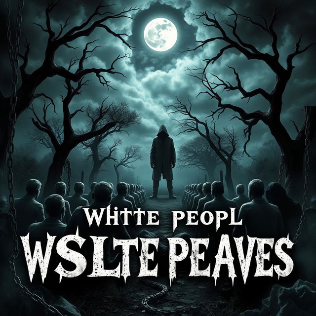 A gripping book cover for a horror novel about white people as slaves