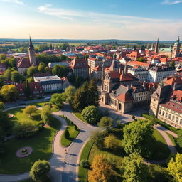 Aerial view of the city of Gotha in Thuringia, Germany