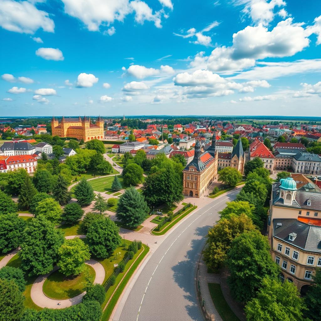 Aerial view of the city of Gotha in Thuringia, Germany