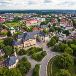 Aerial view of the city of Gotha in Thuringia, Germany