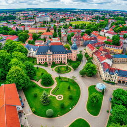 Aerial view of the city of Gotha in Thuringia, Germany