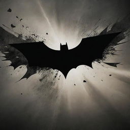 A Batman: The Dark Knight Rises poster illustrating a fallen hero, symbolized by a fractured Bat-Signal, implying the breakdown of an icon.