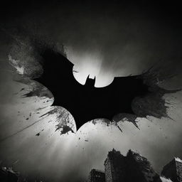 A Batman: The Dark Knight Rises poster illustrating a fallen hero, symbolized by a fractured Bat-Signal, implying the breakdown of an icon.