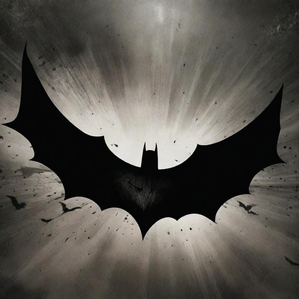 A Batman: The Dark Knight Rises poster illustrating a fallen hero, symbolized by a fractured Bat-Signal, implying the breakdown of an icon.