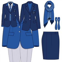 A stylish design of a vocational high school uniform for a Software Engineering major with a pleasing color scheme