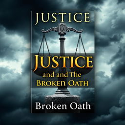 A visually compelling design for the book cover titled 'Justice and the Broken Oath'