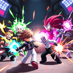 A dramatic action scene featuring characters from Undertale, such as Sans, Frisk, and other well-known figures, battling in a style inspired by Saitama Battlegrounds from Roblox