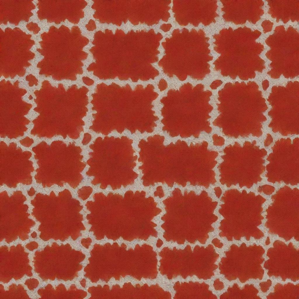 A textile pattern imbued with the intense, red hues of a carnelian mineral stone