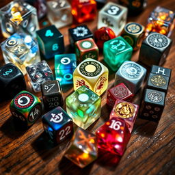 A collection of various dice in an imaginative, detailed display