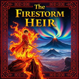 A fantasy book cover titled 'The Firestorm Heir'