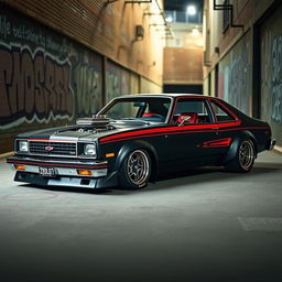 A 1980 Chevrolet Nova, expertly tuned and customized to create an eye-catching American muscle car masterpiece