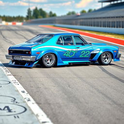 An expertly tuned Chevrolet Chevy Nova 1980, displaying a fusion of vintage and custom modern enhancements