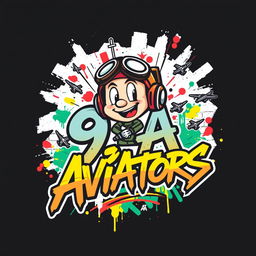 A graffiti-style t-shirt design featuring the text '9