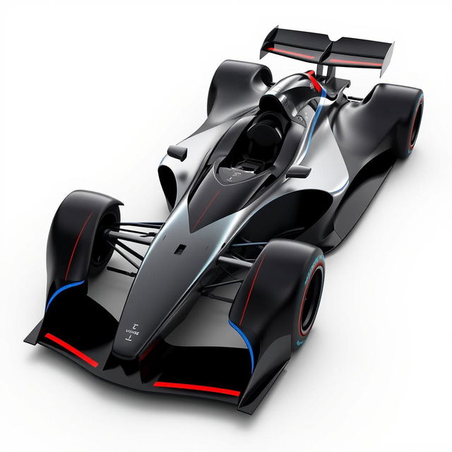 Create an image of the "LM One," a futuristic Formula 1 car with a sleek and aerodynamic design