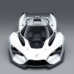 Design a hypercar with a naturally aspirated V24 engine and the 'LM' logo, embodying the elegance and strength of Excalibur