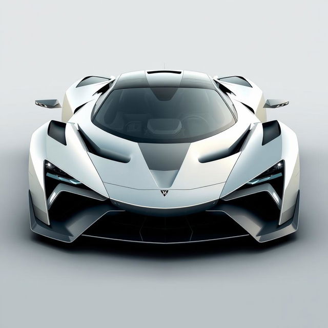 Design a hypercar with the 'LM' logo that captures the elegance and strength of Excalibur