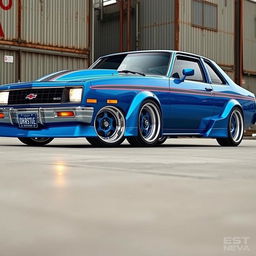 A meticulously tuned 1985 Chevrolet Nova, exhibiting an eye-catching and sporty design