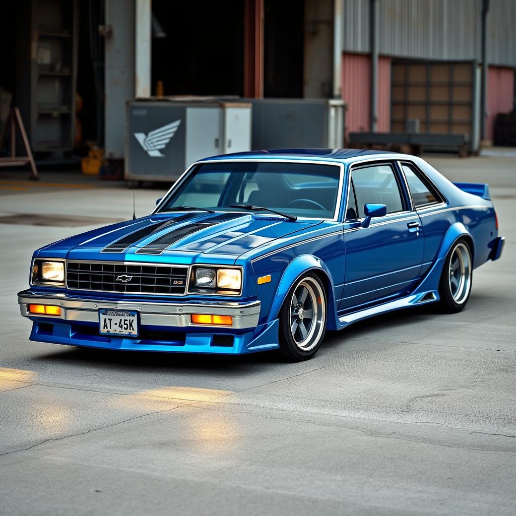 A meticulously tuned 1985 Chevrolet Nova, exhibiting an eye-catching and sporty design