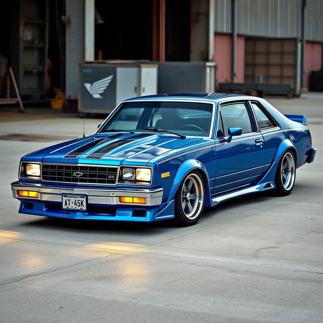 A meticulously tuned 1985 Chevrolet Nova, exhibiting an eye-catching and sporty design