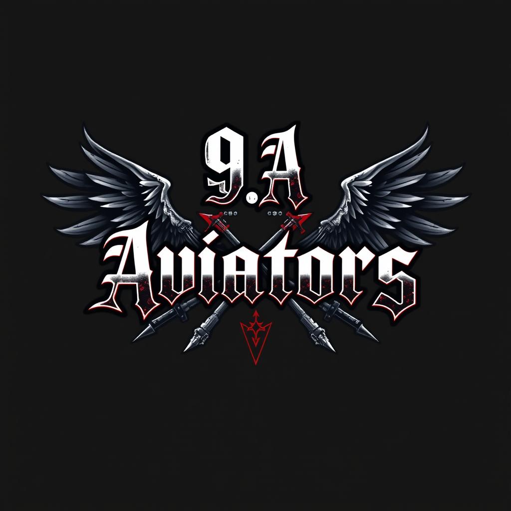 Design a heavy metal band t-shirt logo with the text '9