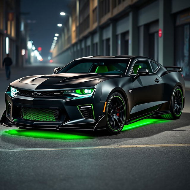 A stunningly modified 2020 Chevrolet Camaro, featuring an aggressive body kit with sharp lines and a dynamic design