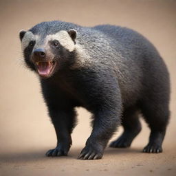 Detailed 3D image of a Honey Badger, its muscular body, striking fur, and fearless eyes are captured brilliantly.