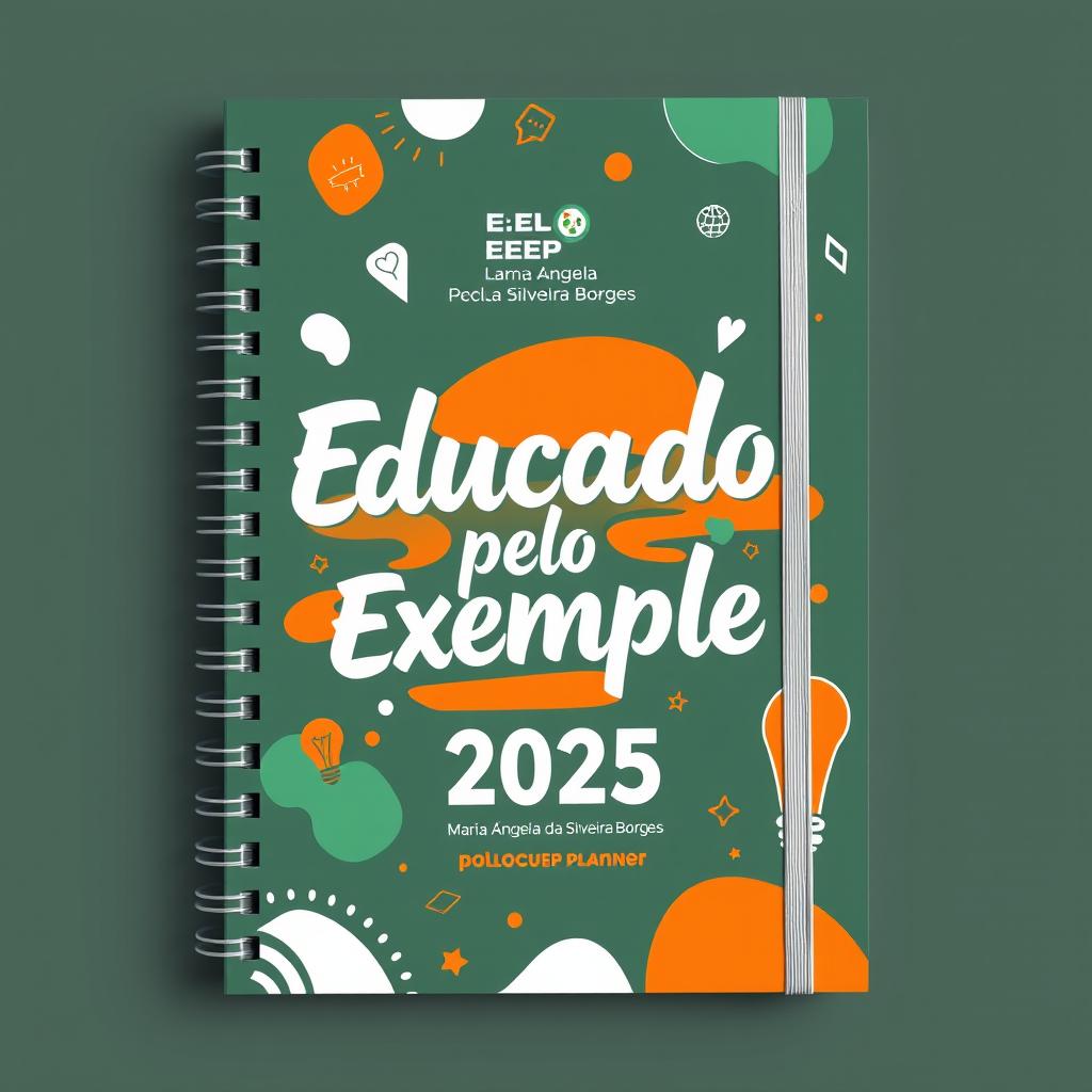 A creatively organized cover design for a 2025 planner of EEEP Maria Ângela da Silveira Borges