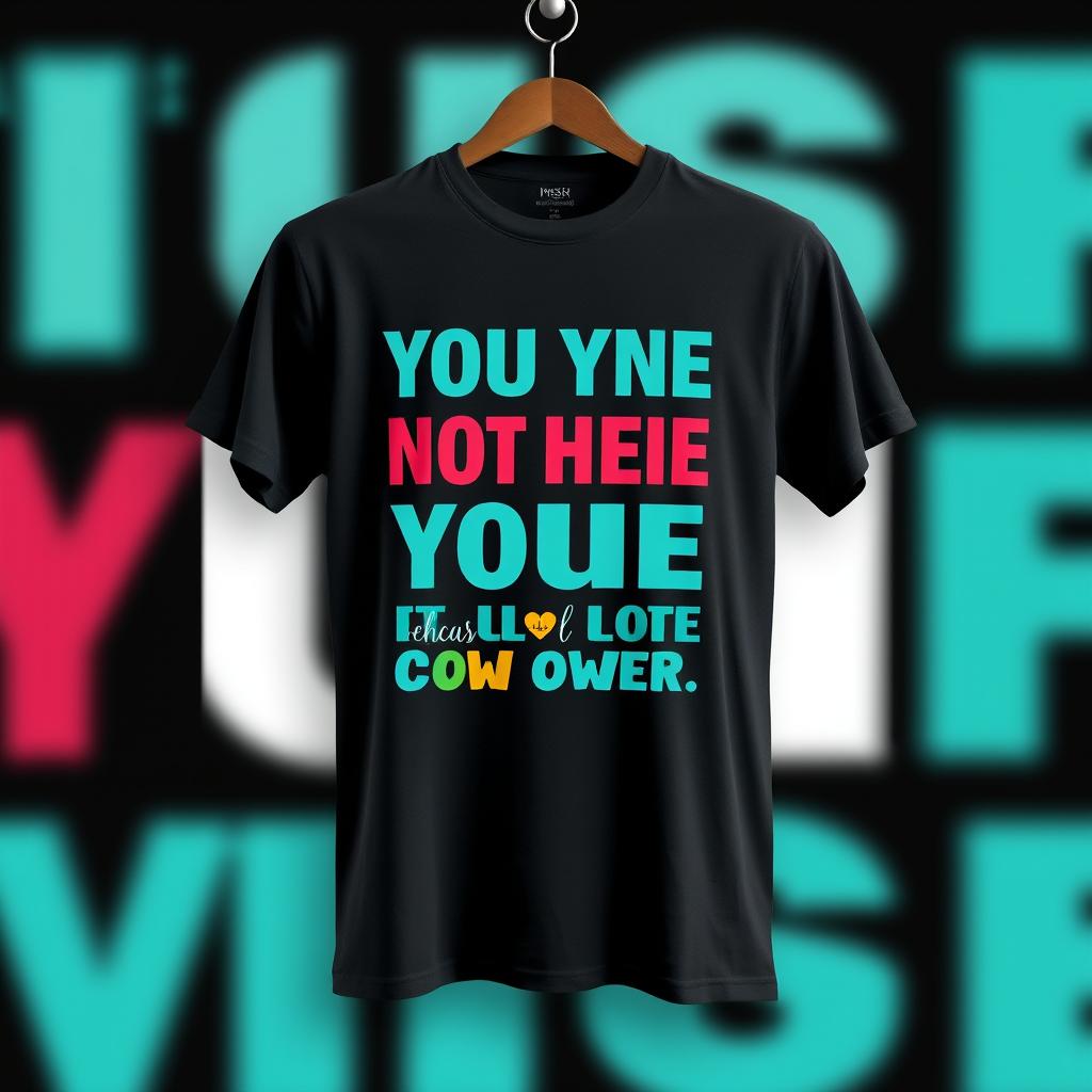 A stylish t-shirt featuring a motivational quote in English