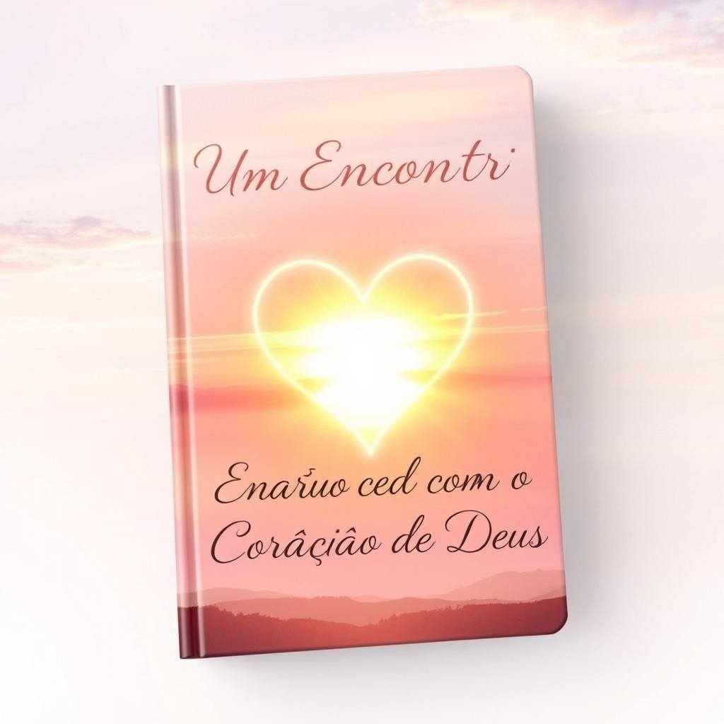 A book cover for 'Um Encontro Diário com o Coração de Deus', featuring a heartwarming and serene scene