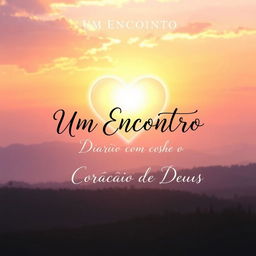 A book cover for 'Um Encontro Diário com o Coração de Deus', featuring a heartwarming and serene scene