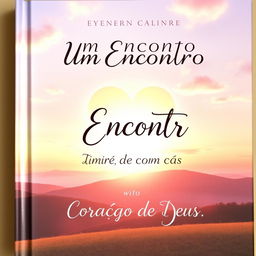 A book cover for 'Um Encontro Diário com o Coração de Deus', featuring a heartwarming and serene scene