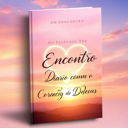 A book cover for 'Um Encontro Diário com o Coração de Deus', featuring a heartwarming and serene scene