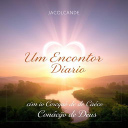 A book cover for 'Um Encontro Diário com o Coração de Deus', depicting a serene and inspiring scene