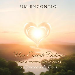 A book cover for 'Um Encontro Diário com o Coração de Deus', depicting a serene and inspiring scene