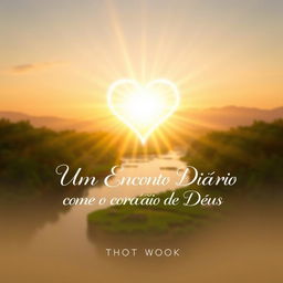 A book cover for 'Um Encontro Diário com o Coração de Deus', depicting a serene and inspiring scene