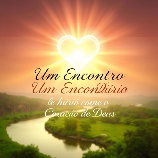 A book cover for 'Um Encontro Diário com o Coração de Deus', depicting a serene and inspiring scene