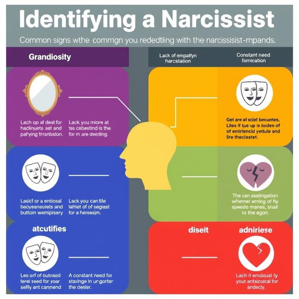 An insightful infographic showcasing the common signs and lies associated with narcissists